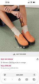 Dr Martens boots-  zebzag mules in orange