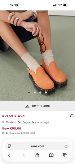 Dr Martens boots-  zebzag mules in orange