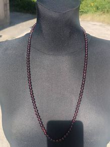 Genuine Natural Garnet Necklace (Opera Length 28")
