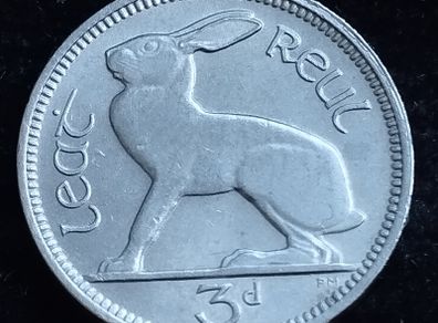 Ireland - 1961 - 3 Pence - Hare - UNC - KM.12a - [2725]