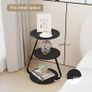 Side Table Set of 2, Bedside Small Coffee Table with 3 Color LED Lights, End Table with 3 Tier Storage Shelves for Living Room Bedroom, Black Image 2