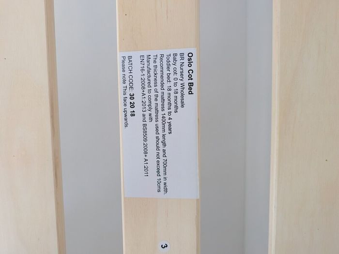 white oslo cot bed