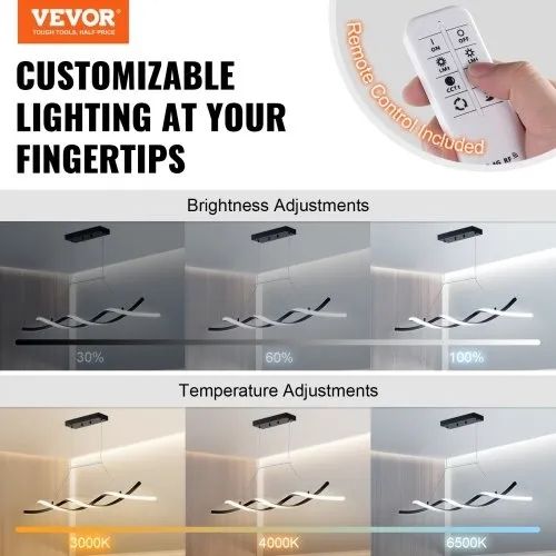 Modern Chandelier Light Fixtures, 24W, Dimmable LED Pendant Light with Remote Control Silicone Lampshade, Adjustable 3000K-6000K Color Temperature Brightness Ceiling Lamp for Kitchen Dining Room