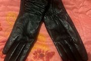 Atmosphere black real soft  leather ladies gloves size S/M Free post