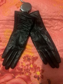 Atmosphere black real soft  leather ladies gloves size S/M Free post