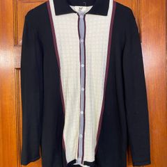 Sacred Hawk men's  Cardigan Knitted Shirt Size small
