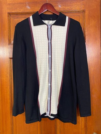 Sacred Hawk men's  Cardigan Knitted Shirt Size small