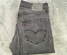 Levis 502 Mens Jeans Black W32 L30 Slim Taper Fit Stretch Denim