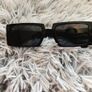 Rectangle Sunglasses Black Narrow Frame Image 5