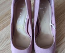 New Look Wide Fit Pink Suede Court Shoes - Size 5/38