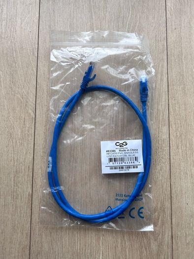 1m CAT6 PVC Snagless UTP Patch Cable Blue.