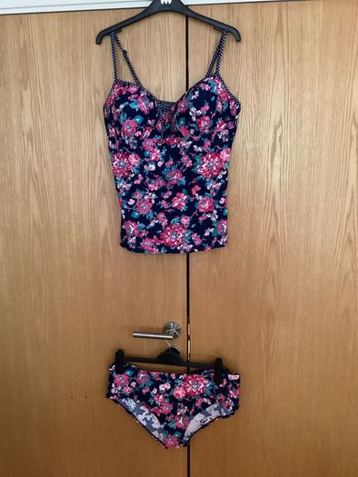 Floral Tankini Top with 2 Sets of Matching Bottoms - New