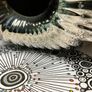 Ribbed Electroplated Ceramic Vase - Large Image 6