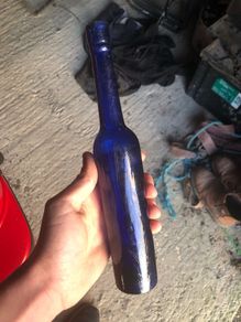 cobalt blue glass bottle