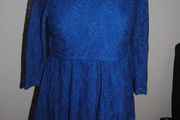 Missguided blue lace long sleeve flared dress girl's age 14 Postage included