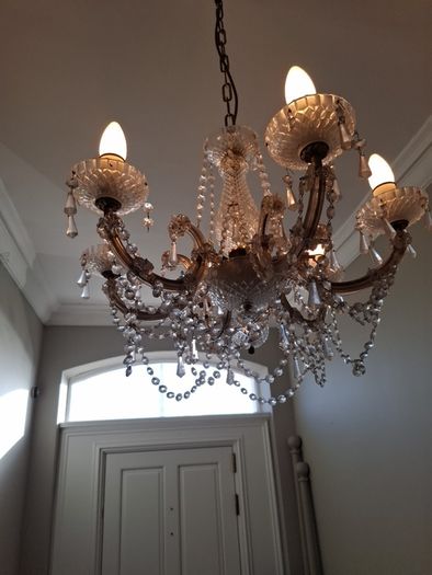 Vintage crystal 6 light chandelier