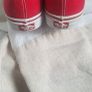 Mens. Red Vans Authentic Trainers Image 7