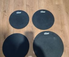 Set of Evans drum mufflers.