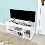 Padded shoe bench 3 compartments white shoe bench with seat cushion, 3 compartment chest, seat for shoe storage with seat, 2 steps, hallway furniture, white Maximum load capacity 150 kg Image 3