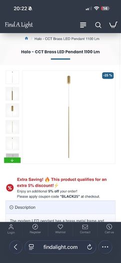 Linear LED drop pendant light.