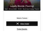 Legally Blonde Tickets (Near front)