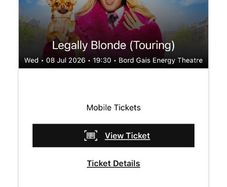 Legally Blonde Tickets (Near front)