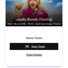 Legally Blonde Tickets (Near front)