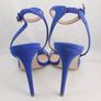 Womens Office Blue Leather Buckle High Heels UK Size 7 Image 3