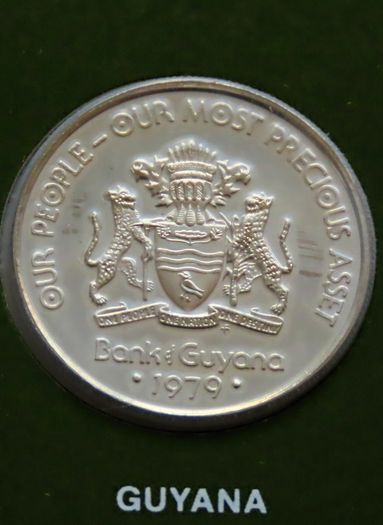 Rare Guyana 1979 Coin Stamp cover BUNC Harpy only 4000 coins made