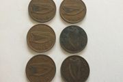 Coins - Eire Pennies X 6 .