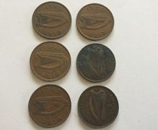 Coins - Eire Pennies X 6 .