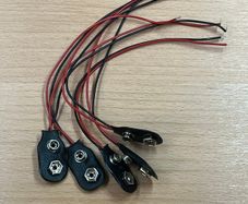 9V Battery to Alligator Clip Adapter Cable Set 5pcs