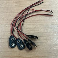 9V Battery to Alligator Clip Adapter Cable Set 5pcs
