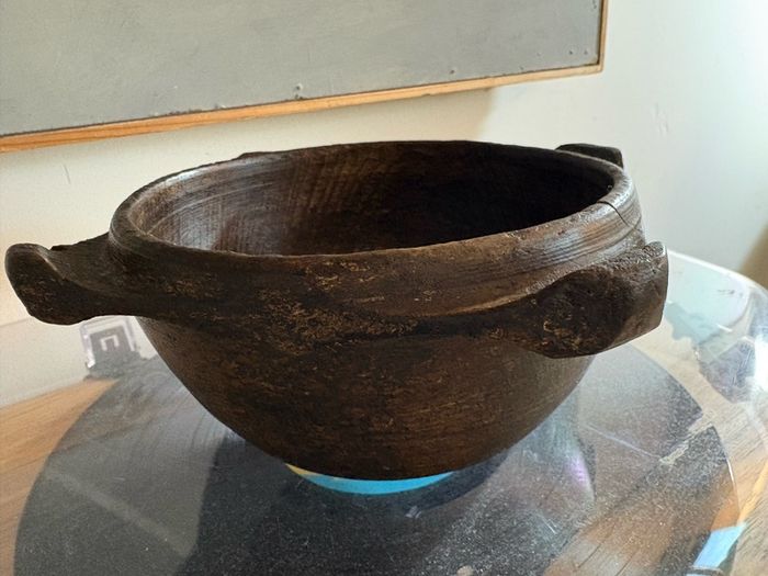 primitive French Rustic Hand Carved Bowl