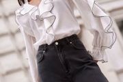 Mint Velvet Contrast Ruffle Blouse