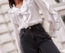 Mint Velvet Contrast Ruffle Blouse