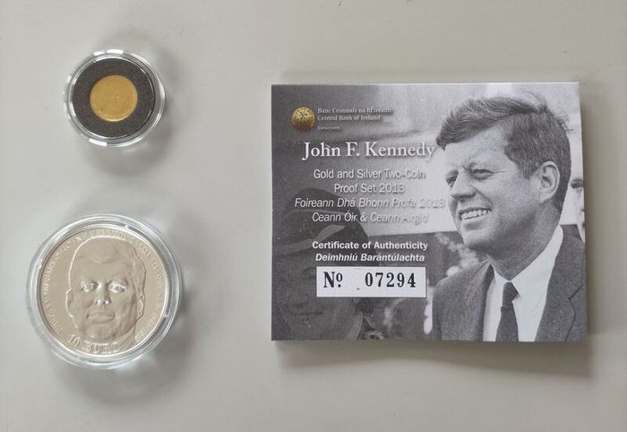 JFK Gold & Silver Proof Irish Central Bank Coin Set
