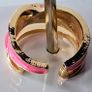 A Pair of Pink Oil Drip Rings with Open Ring & Twist Ribbon Ring Image 2