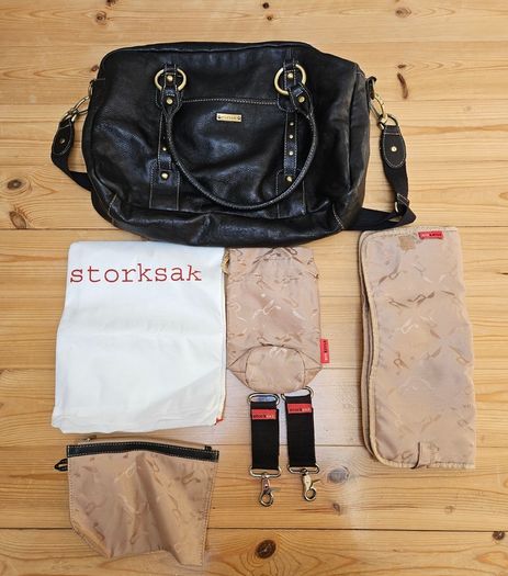 Storksac Leather Nappy Bag