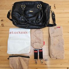 Storksac Leather Nappy Bag