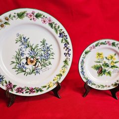 Royal Worcester Herbs Dinnerware , Set of two Rosemary and Black Mustard plates