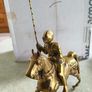 Solid Brass Figurine-medieval Knight On Horseback Is 4 Kg. Image 2