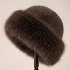 Fluffy Women Hat (Brown)