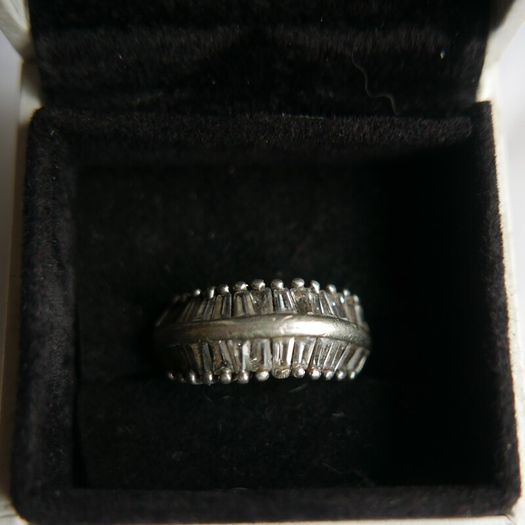 Vintage Cubic Zirconia Sterling Silver 925 Fancy Large Cluster Ring size:O 6,78g