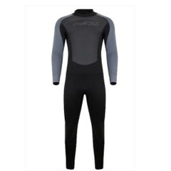 Typhoon Swarm Men 3:2 Wetsuit Back Zip Flatlock Graphite Black