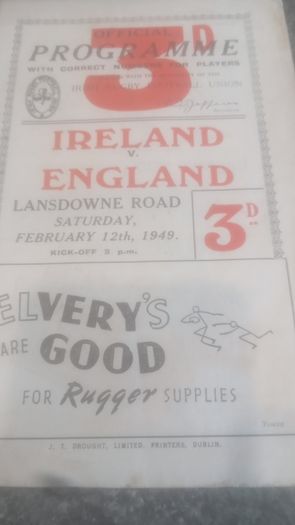 Rare Irish Rugby Programmes