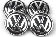 4x New VW 56mm Outer Alloy Wheel Centre Caps pitted new typre to fit Golf POLO LUPO
