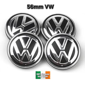 4x New VW 56mm Outer Alloy Wheel Centre Caps pitted new typre to fit Golf POLO LUPO
