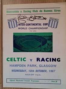 Signed Celtic FC Programme (Billy Mc Neill)