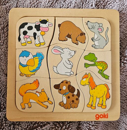 Goki Who Eats What? Wooden Matching Puzzle